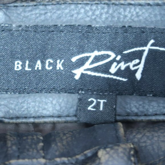 Black Rivet Faux Soft Leather Boys 2T Dress Jacket Front Zip Quilted Lining - Picture 4 of 8